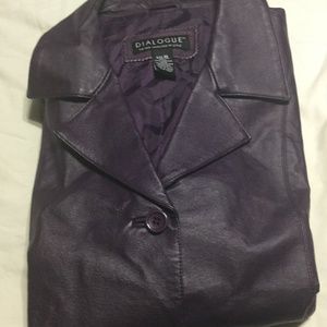 Purple Leather Jacket XL